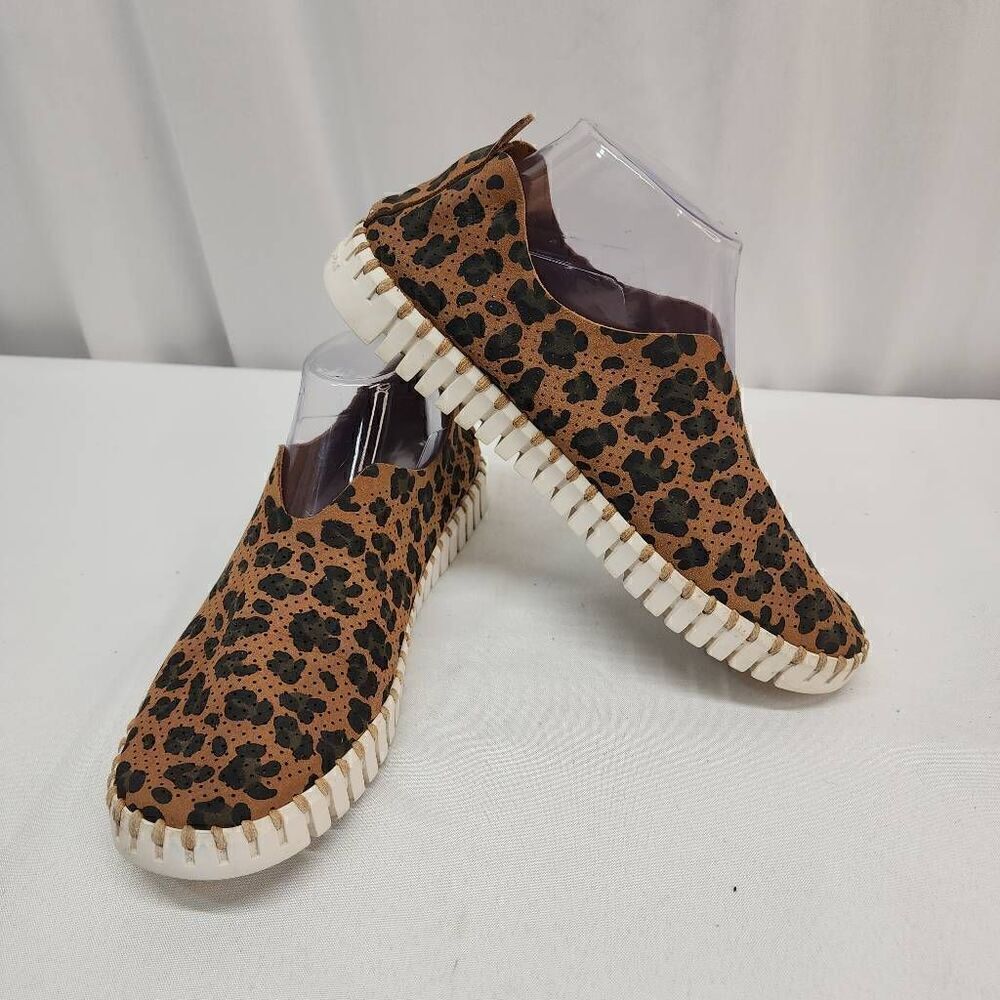 Ilse Jacobsen Size 40 (9.5) Tulip 139 Leopard Print Slip-On Comfort Shoes P
